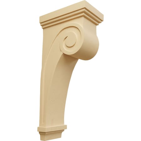 Ekena Millwork 6 1/4"W x 10"D x 22"H Scroll Corbel, Alder COR06X10X22SCAL